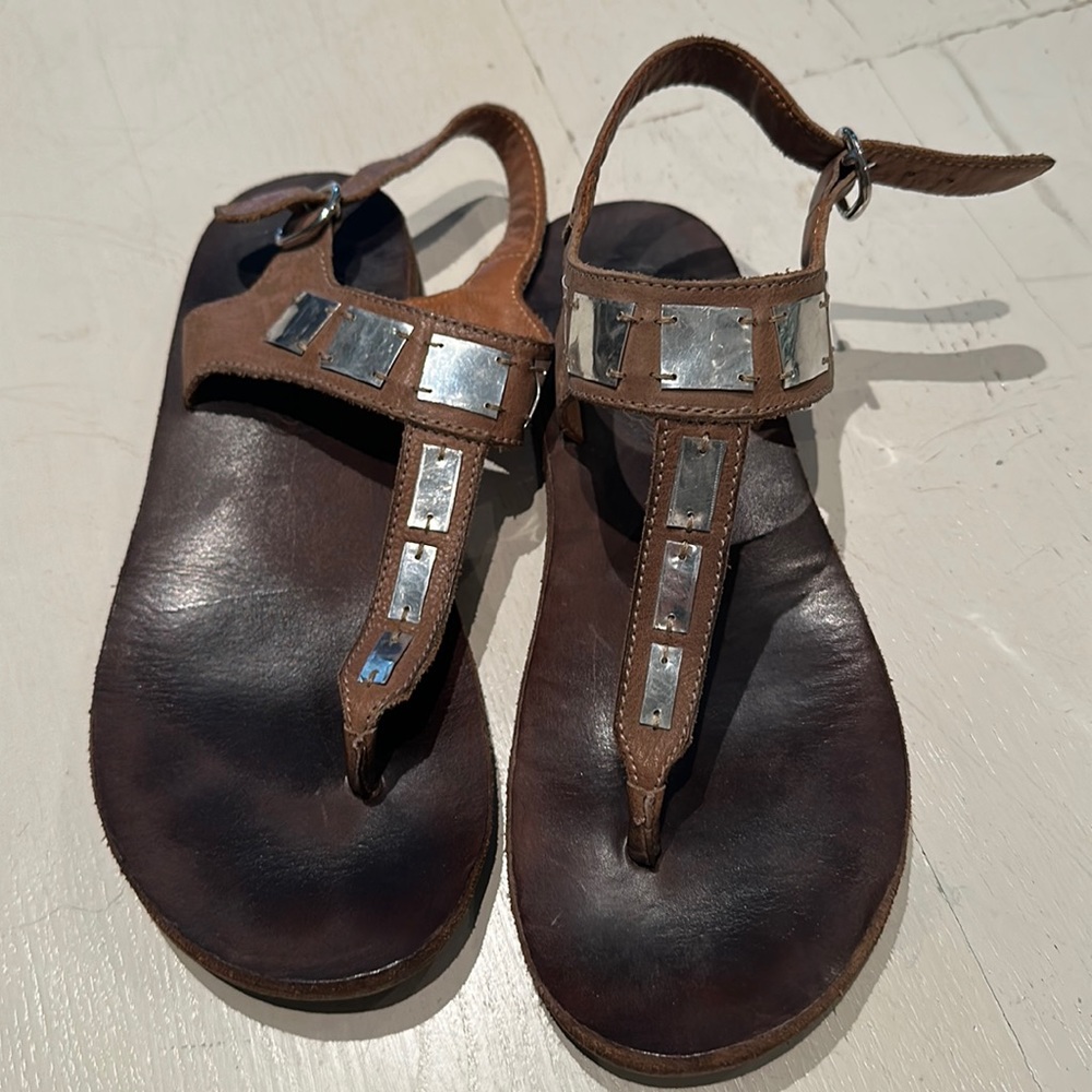 Tan leather fiorentini + baker sandals